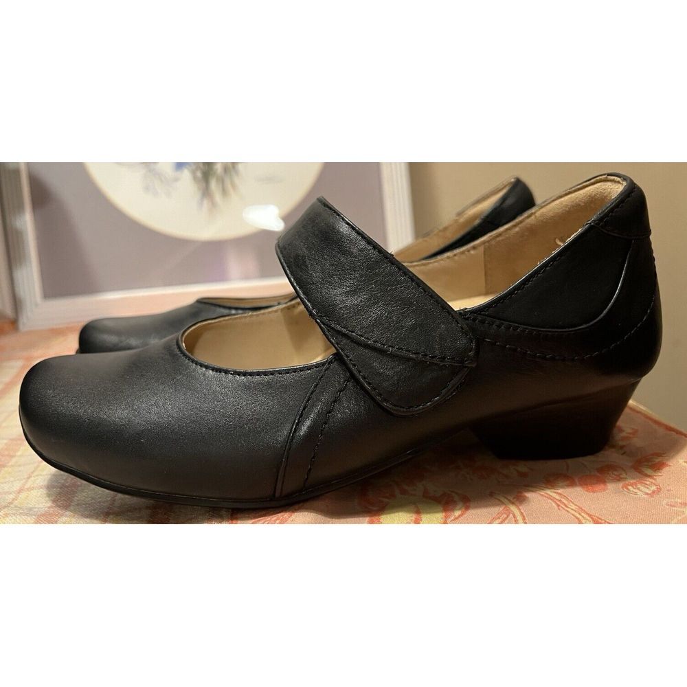Ziera Cassidy Mary Jane Heel Black Leather Wide Super Support Women's 34W/US 4.5